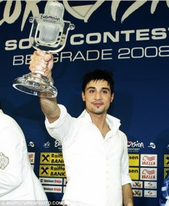 Dima Bilan with the trophy in 2008