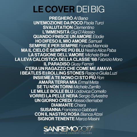 The songs campioni will sing in cover night
